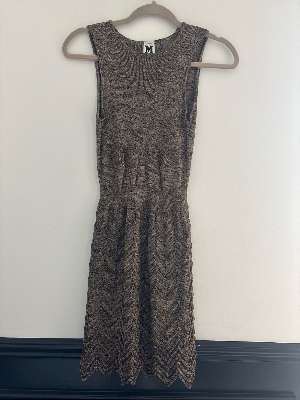 Missoni Brown Chevron Knit Sleeveless Dress - 42